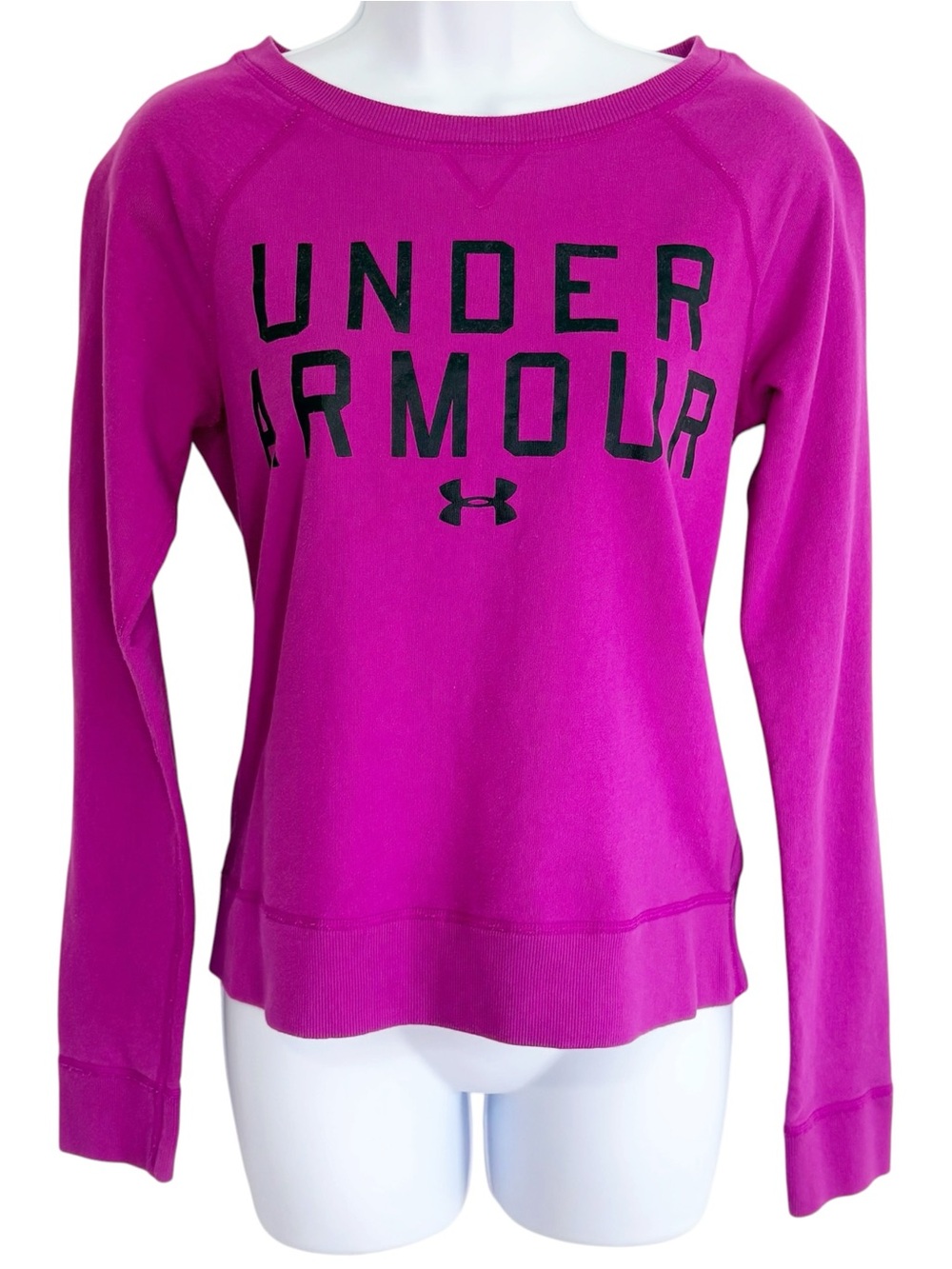 UNDER ARMOUR Magenta Purple Logo Crewneck Sweatshirt Athletic Pullover Small